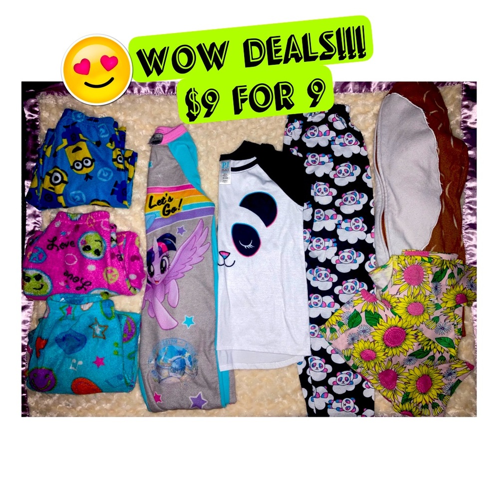 $9 for 9 items girls bundle /lot sleepwear